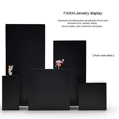 Oirlv Solid Wood Minimalism Style Jewelry Display Stand Showcase Jewelry Organizer Black Square Holder (SM05303) - color: SM05303
