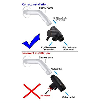 100% Solid Metal Shower Arm Diverter Splitter for Hand Held Showerhead and Fixed Spray Head ∣ G 1/2 3-Way Bathroom Universal Shower System Replacement Part (Oil Rubbed Bronze)