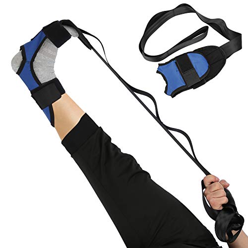 Professional Stretching Belt for Yoga Pilates, Leg Strap Rehabilitation Belt, Multi - Ring Adjustable Fitness Strap with 1M Length for Athletes Dancers Physiotherapy