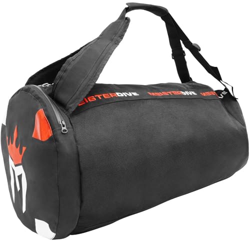 Meister Mesh Duffel Backpack Dive Bag w/Dry Pocket for Scuba & Snorkeling