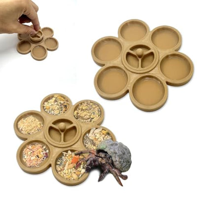 2 Pcs Hermit Crab Food Dish, 9 Grids Food & Water Bowl, Hermit Crab Tank Accessories
