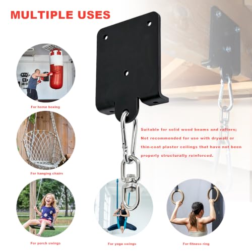 Heavy Punching Boxing Bag Hanger - Heavy Duty Bag Hanger Bracket,360° Rotation Wall Ceiling Mount Wood Beam Hook for Boxing Muay Thai Training,Aerial Yoga Swing & Hammock