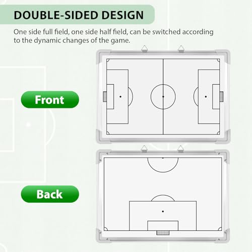 Soccer Dry Erase Coaches Clipboard, Large Soccer Lineup Coaching Strategy Tactics Board,Portable Soccer Clipboard for Coaches Soccer Dry Erase Whiteboard Strategy Tactical Blackboard