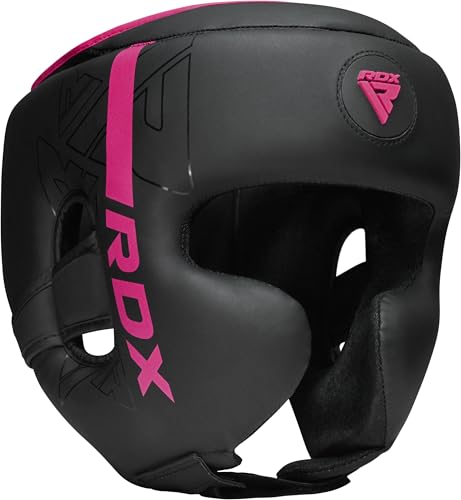 RDX Boxing Headgear, MMA Training, Adjustable Padded Kara,Muay Thai Headgear, Kickboxing, Sparring, Martial Arts, Karate, Taekwondo Helmet - color: PINK, size: Large
