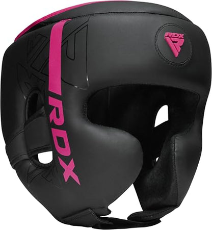 RDX Boxing Headgear, MMA Training, Adjustable Padded Kara,Muay Thai Headgear, Kickboxing, Sparring, Martial Arts, Karate, Taekwondo Helmet - color: PINK, size: X-Large