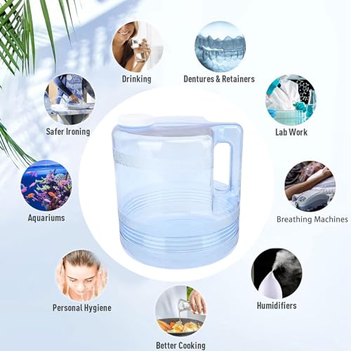 1 Gallon 4L Distilled Water Container, Replacement Distilled Water Jug for Countertop Water Distiller Machine, Home Beauty Plastic Carafe Bottle(1,Blue)