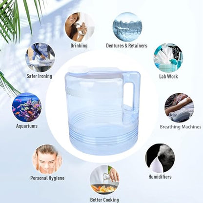 1 Gallon 4L Distilled Water Container, Replacement Distilled Water Jug for Countertop Water Distiller Machine, Home Beauty Plastic Carafe Bottle(1,Blue)