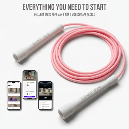 Elevate Rope Jump Rope for Men & Women, 5mm PVC Cable, 10 ft Adjustable - color: Matte Pink