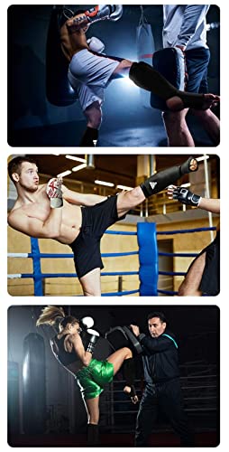 Taekwondo Cloth Calf Shin Instep Protector Guards, Boxing Martial Arts MMA Training Foot Protective Gear for Men Women Kids SpaHMIASFMKing UFC Muay Thi SpaHMIASFMKing Karate Foowear