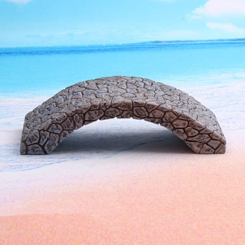 Miniature Arch Bridge Figurine Aquarium Decoration Decorative Resin Fairy Garden Accessories Small Statue Flower Pot Decor, Without Railings