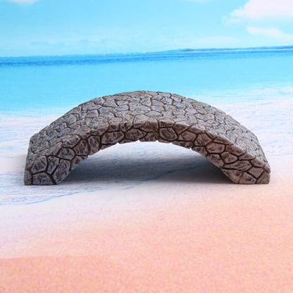 Miniature Arch Bridge Figurine Aquarium Decoration Decorative Resin Fairy Garden Accessories Small Statue Flower Pot Decor, Without Railings