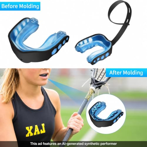 2 Pcs Sport Mouth Guards Mouthguard Gum Mouth Guard Teeth Armor Game Football Mouth Guard with Strap Sports Mouthguard for Youth Basketball Football,Boxing,Hockey, Baseball,MMA, Martial Arts (Adult)