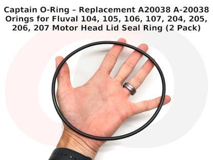 Captain O-Ring – Replacement A20038 A-20038 Orings for Fluval 104, 105, 106, 107, 204, 205, 206, 207 Motor Head Lid Seal Ring (2 Pack)
