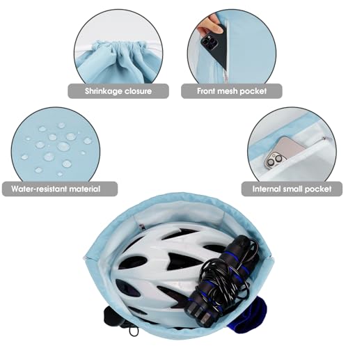WANDF Drawstring Backpack, Gym Sackpack for Sports - color: Light Blue