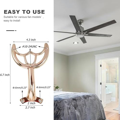 5 Pcs 52’’Ceiling Fan Blades Arms Replacement,Ceiling Fan Blades Arms Replacement Parts Mounting Bracket Kit for Replacing The Worn Fan Blades,Keep The Balance and Good Performance (Rose Gold) - color: Rose Gold
