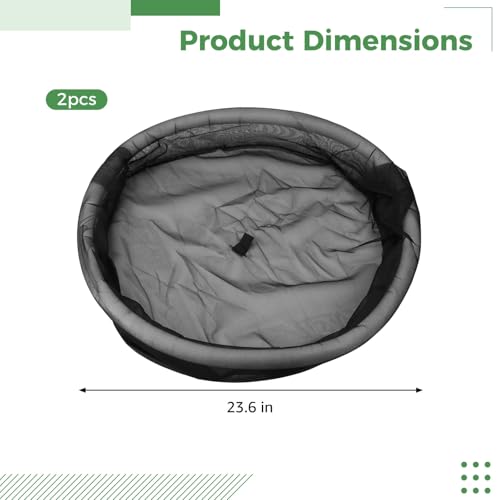 2 Pack Floating Pond Plant Protector, 23.6 in Round Fish Barrier Ring, Black Mesh Floating Island Guard for Water Lilies Lotus Hyacinth, Koi Carp Plant Protection, Water Garden Cover