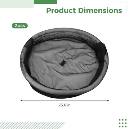 2 Pack Floating Pond Plant Protector, 23.6 in Round Fish Barrier Ring, Black Mesh Floating Island Guard for Water Lilies Lotus Hyacinth, Koi Carp Plant Protection, Water Garden Cover