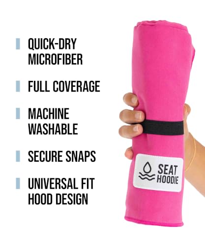 Microfiber Hooded Towel Seat Cover (Pink) - color: Pink