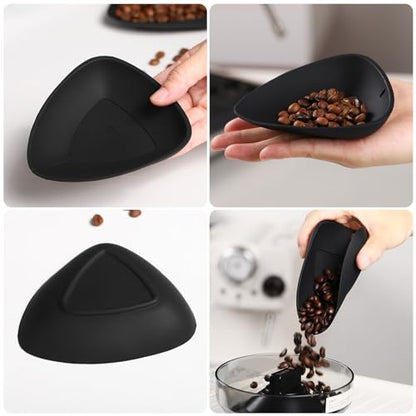 Bincoo Flexible Silicone Coffee Bean Dosing Cup, 2 Pack Weigh Boat Container, No Mess Pouring, Compatible as a Weighing Tray, Coffee Bar Espresso Accessories