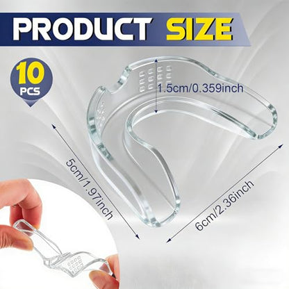 BBTO 10 Pack Adult Moldable Sports Mouth Guard with Perforation(Clear) - color: Clear