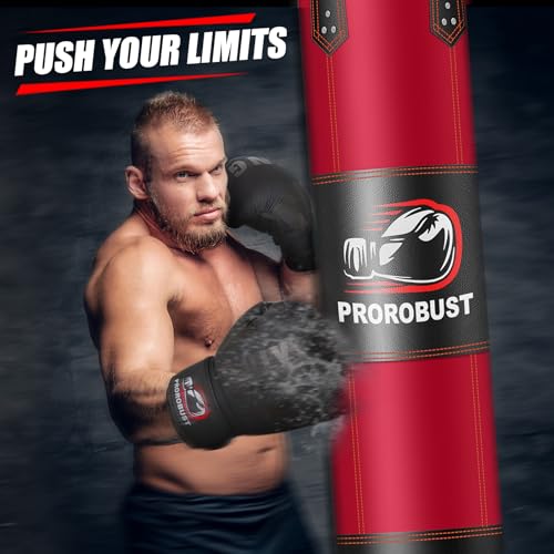 Punching Bag for Adults, Red 4ft Oxford Heavy Boxing Bag Set with 12 oz Gloves for MMA Kickboxing Boxing Karate Home Gym Training (Unfilled)