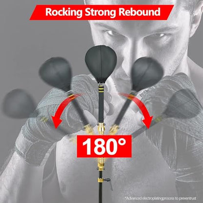 INNOLIFE Boxing Fast Respond Speed Bar Heavy Duty Punching Equipment | Adjustable Height from 57"~74.8" Boxing Skills Training Free Standing