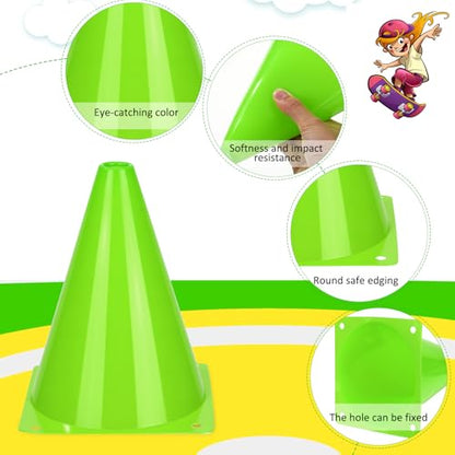 Reginary 40 Pcs Training Cones for Sports, 7 Inch - color: Yellow, Green