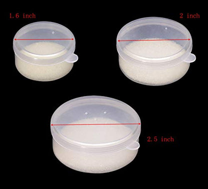 ONLYKXY 1.6 inch, 2 inch, 2.5 inch, Transparent Plastic Fishing Bait Box, Round Boxes, Fishing Lures Storage, Fishing Live Baits Container, Small Storage Case