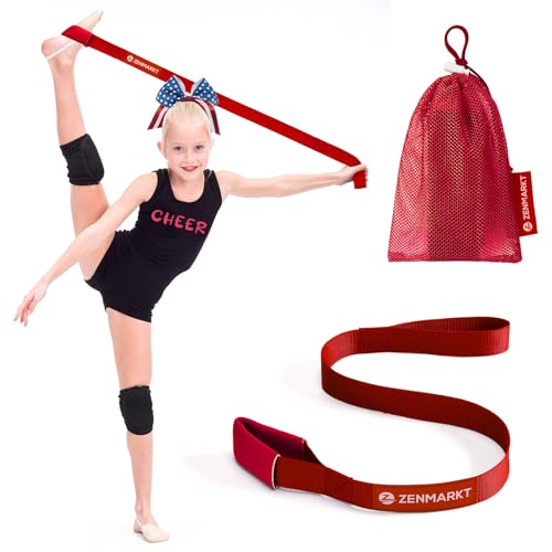 Cheer Stretching Strap for Flexibility Training and Stunt Practice | Durable Stretch Band to Improve Flexibility and Range of Motion, Essential Accessory for Cheerleaders - color: Red