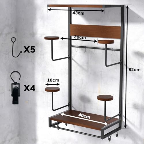 Motorcycle Helmet Holder Wall Mount for Moto Gear Storage Display - size: Large