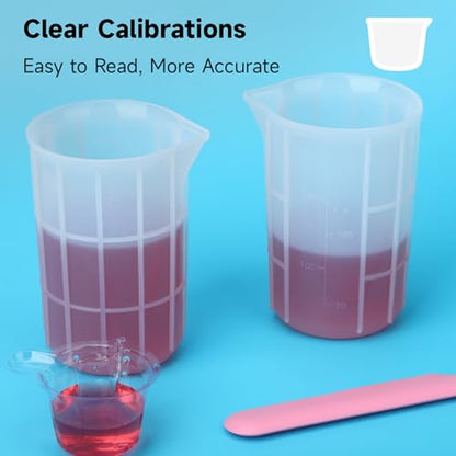 300ml Large Silicone Measuring Cups, 10OZ Reusable Squeeze and Pour Resin Cups for Epoxy, Casting Molds, Slime, Craft Art Projects, Cup Making, Waxing, 6 Packs - size: 300ml*6
