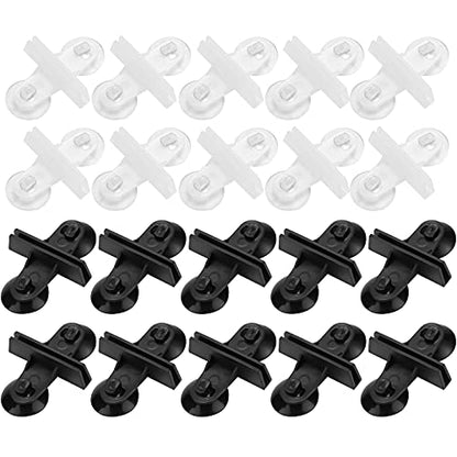 20 Pcs Aquarium Glass Cover Clips | Silicone Suction Cup Divider Bracket for Fish Enclosures | Supports 4-7mm Thickness | Strong Enclosure Separator/Organizer