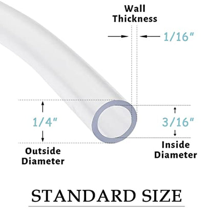 DAVCO 3/16" ID x 50ft Clear Vinyl Tubing, Low Pressure Flexible PVC Tubing, Heavy Duty UV Chemical Resistant Lightweight Plastic Vinyl Hose, BPA Free and Non Toxic