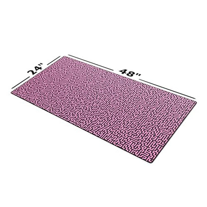 Gamer Boss - Gaming Mouse Pad - 48 x 24 Inches - 4mm Thick with Stitched Edges, Non-Slip Rubber Base, Premium Cloth Mousepad, Desk Mat for Laptop, Keyboard, Computer & PC (Mega, Pink Maze) - color: Pink Maze, size: 48" x 24"