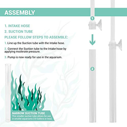 TERA PUMP Nano Aquarium Siphon Gravel Cleaner & Sand Cleaner (BPA-Free/Safe for Small Aquarium Life) for Aquarums Under 10 Gallons