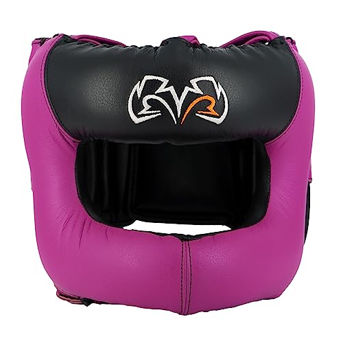 RIVAL Boxing RHGFS3 Face-Saver Sparring Headgear - Wide Eye Opening, Premium Leather, and Thermoplastic Inner Frame - color: Pink, size: Small-Medium
