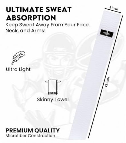 Exxact Sports Streamer White Football Towel with Hook & Loop (White) - color: White