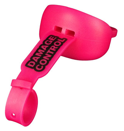 DAMAGE CONTROL Pacifier Football Mouth Guard – Permanent Strap – Hot Pink - color: Hot Pink