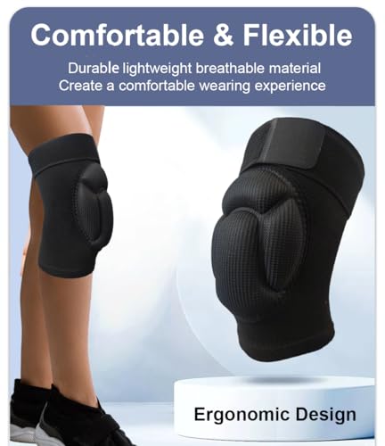 SUJAYU 2 Pack Turtle Volleyball Knee Pads for Women Men Wrestling Knee Pads Wrestling Gear, Crash Pad Snowboarding Gear Knee Protector Soft Knee Pad for Work (Small) - size: Small