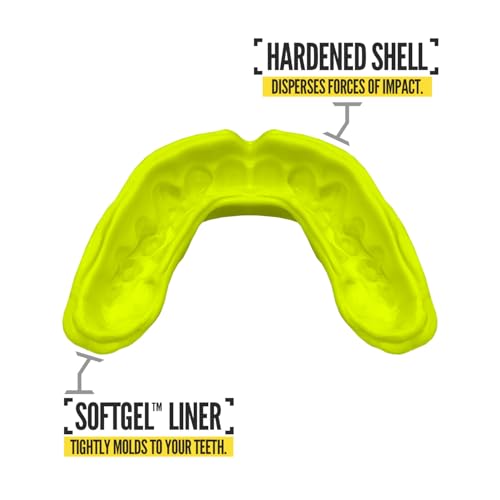 2 Pack Nxtrnd Rush Dual Layer Mouthguard, Custom Fit Sports Mouthpiece for Football, Boxing, MMA, Basketball, Hockey, Lacrosse, Youth & Adult (Neon Yellow) - color: Neon Yellow