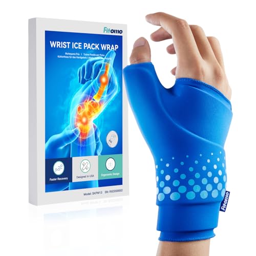 Thumb & Wrist Ice Pack Wrap, Long-Lasting Cold Compression for Pain Relief | Thickened Gel, Form Fit, Stays Cold Longer, Soft After Freezing, Full Wrap Cooling, Reusable Cold Hot Therapy, Easy On & Off - size: S/M, style: Blue