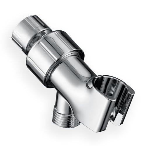 Adjustable Shower Head Holder for Handheld Shower Head Chrome Adjustable Shower Arm Mount for Connecting Shower Arm and Shower Hose, 1/2 Inch IPS Female Inlet and Male Outlet - color: Chorme, size: ABS Standard