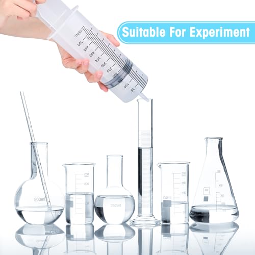 500ml Syringes without Needle for Liquid, Large Plastic Syringe with Adapter for Pet Feeding, Plant Irrigation, Scientific Labs, Measuring Liquids, Individually Wrapped, 2 Pack