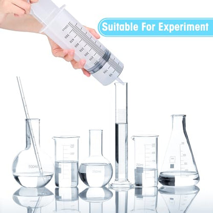 500ml Syringes without Needle for Liquid, Large Plastic Syringe with Adapter for Pet Feeding, Plant Irrigation, Scientific Labs, Measuring Liquids, Individually Wrapped, 2 Pack