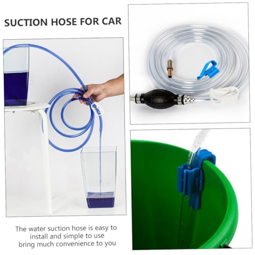 Manual Suction Hose Siphon Pump Kit for Car and Fish Tank, Practical Water and Oil Guide Tube with Sturdy Handheld Suction for Vehicle Fluid Transfer and Aquarium Water Change