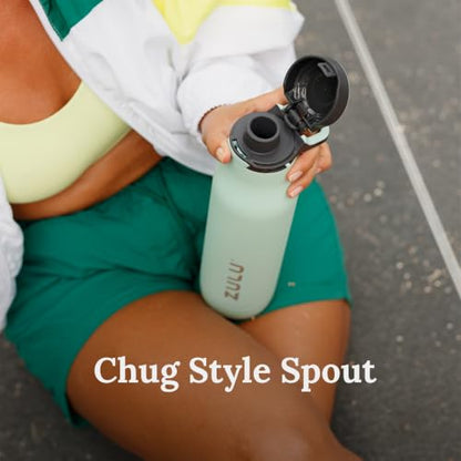 ZULU Ace 24oz Insulated Stainless Steel Water Bottle, Chug Spout, Black - color: Black