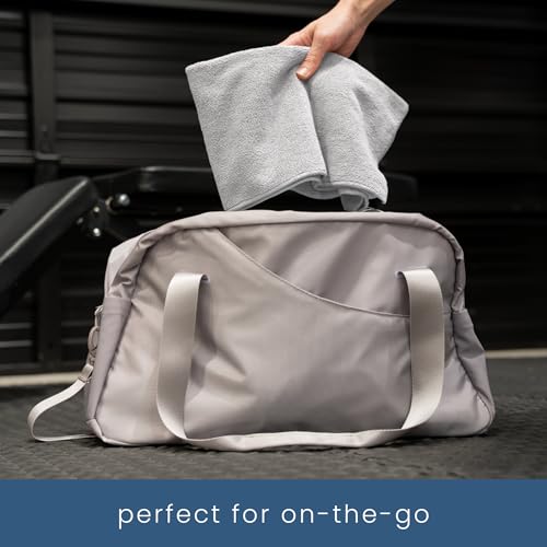 S&T INC. Microfiber Gym Towels, 3 Pack, 16" x 27", Light Grey | Absorbent and Lightweight, Quick-Dry, Compact for Gym Bag, Yoga and Travel, Machine Washable - color: Light Grey