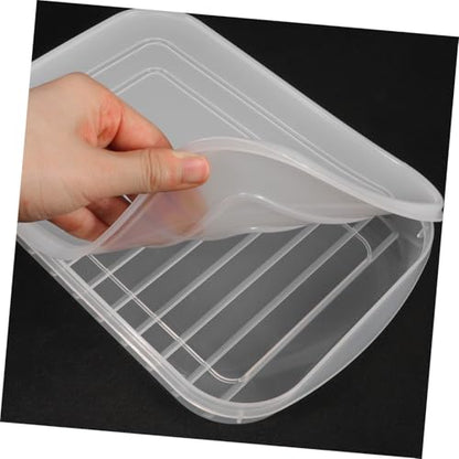 3pcs Transparent Cold Container for Refrigerator Reusable Food Storage Box for Bacon Shrimp Fish and Meat for Freshness and Organization Home Outdoor Use