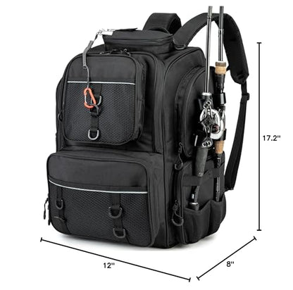 Fishing Backpack, fishing bag with Rod Holders. Large tackle Backpack Strong Materials