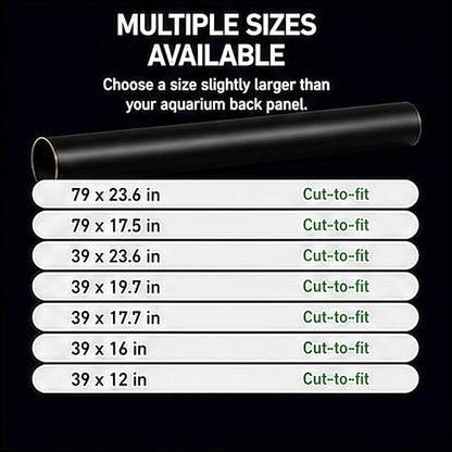 Black Aquarium Background Film, 79"x23.6" in, Static Cling Fish Tank | PVC Static Cling Backdrop, No Glue, No Residue, Removable, Reusable, Easy Install for Fish Tanks